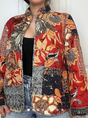 Alfred Dunner Vintage Quilted Reversible Kimono Jacket XL